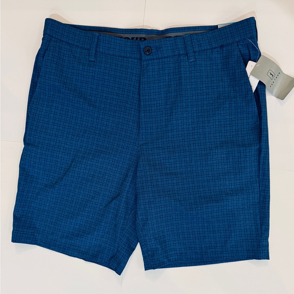 PGA TOUR Men’s Golf Shorts Size 36 Blue Stretch UPF 50 Active Waistband NWT